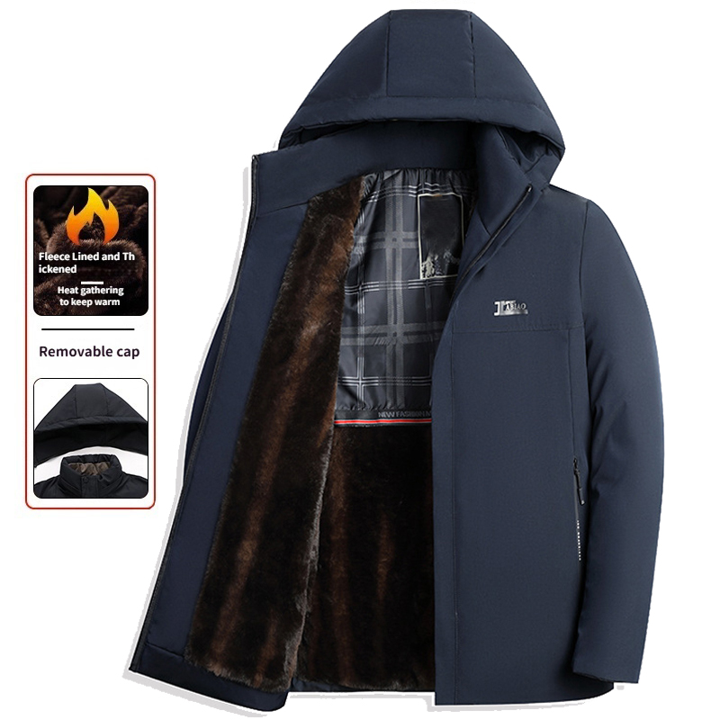 Heat Protectant Spray - New Thicken Fleece Parka Hooded Jacket