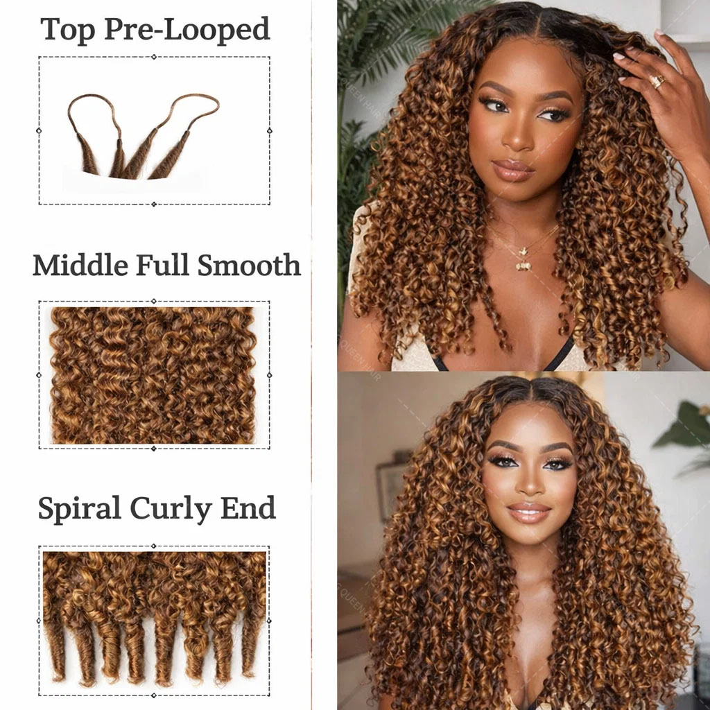 P427 Highlight Burmese Curly F - Crochet Braiding Hair recension och pris